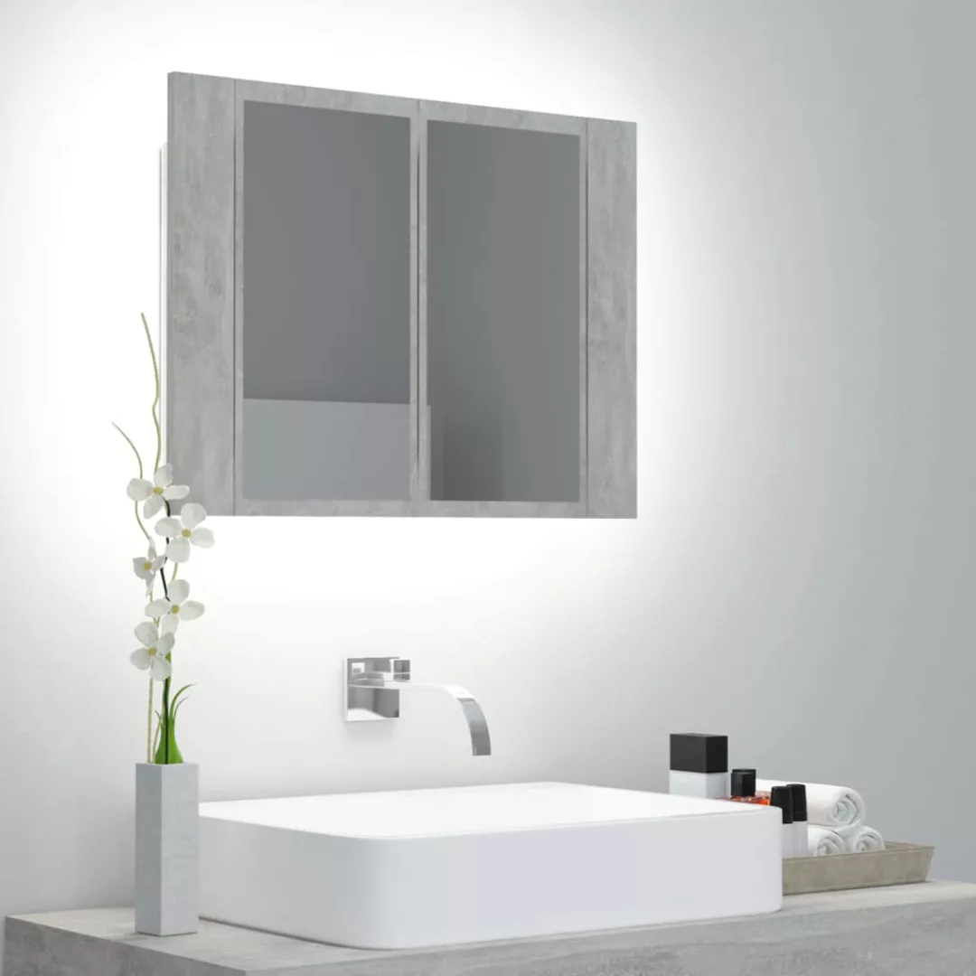 Led-bad-spiegelschrank Betongrau 60x12x45 Cm günstig online kaufen