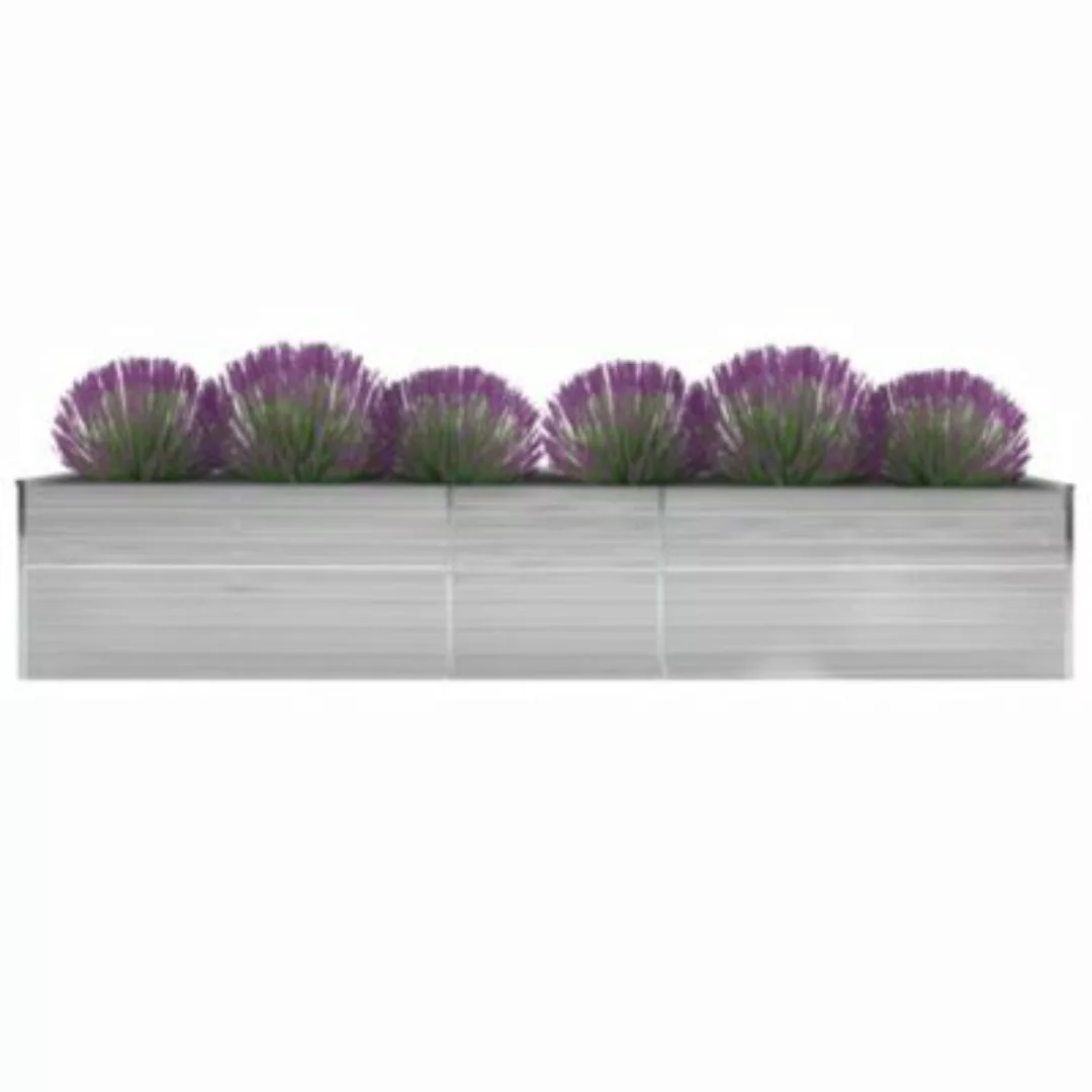 vidaXL Garten-Hochbeet Verzinkter Stahl 400×80×77 cm Grau Garten-Hochbeet b günstig online kaufen