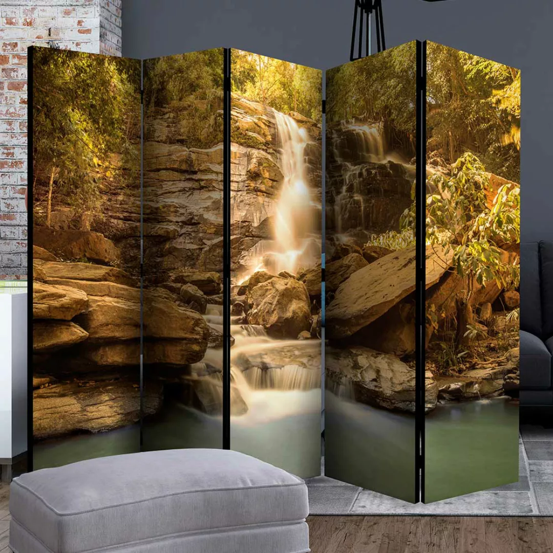 Naturmotiv Paravent Mehrfarbig Wasserfall Foto günstig online kaufen