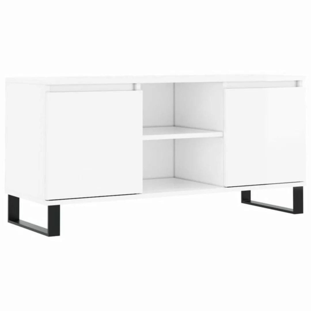 furnicato TV-Schrank Hochglanz-Weiß 104x35x50 cm Holzwerkstoff günstig online kaufen