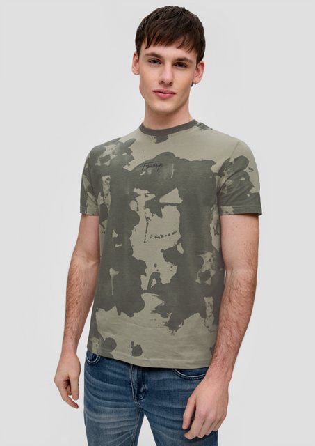 QS Kurzarmshirt T-Shirt mit All-over-Print günstig online kaufen