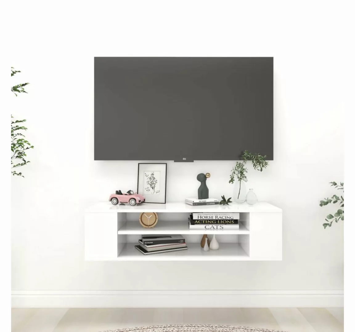 furnicato TV-Schrank TV-Hängeschrank Weiß 100x30x26,5 cm Holzwerkstoff günstig online kaufen