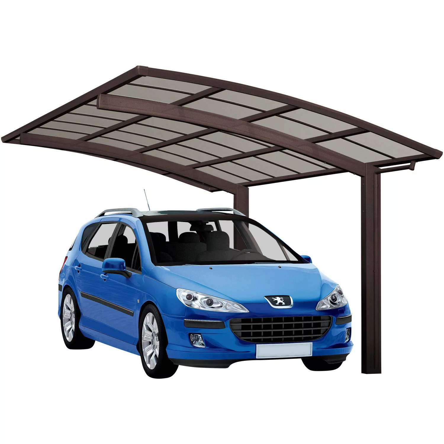 Ximax Alu Einzelcarport Portoforte Typ 80 Mattbraun XS 241x495cm Sonderfert günstig online kaufen