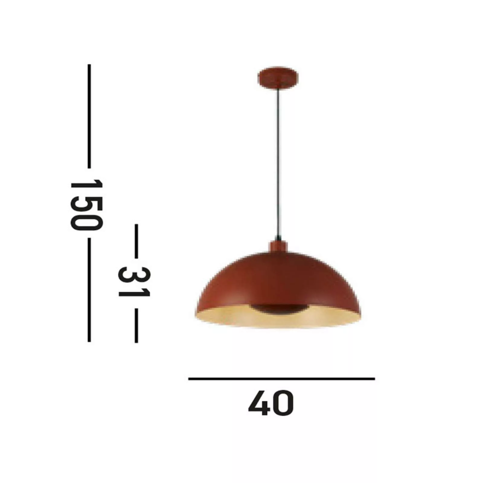 Hängeleuchte Mars, dunkel-orange, Ø 40 cm, Stahl günstig online kaufen