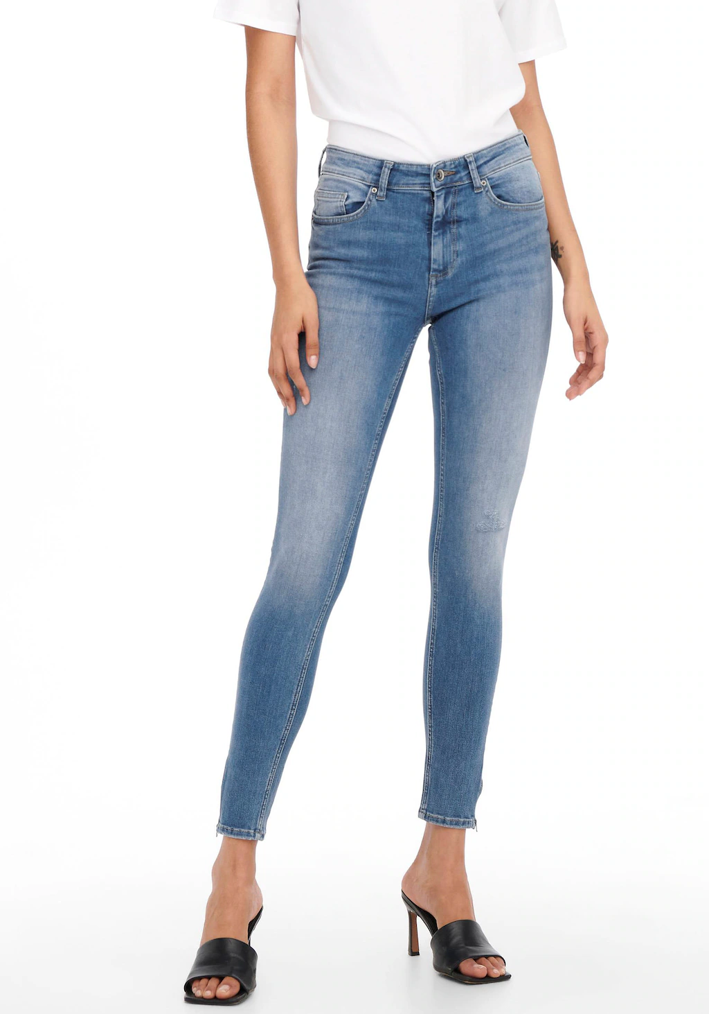 ONLY Ankle-Jeans "ONLBLUSH MID SK ANK ZIP DNM" günstig online kaufen