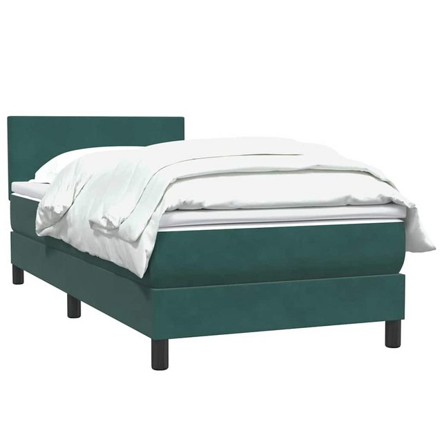 vidaXL Bett Boxspringbett mit Matratze Dunkelgrün 90x210 cm Samt günstig online kaufen