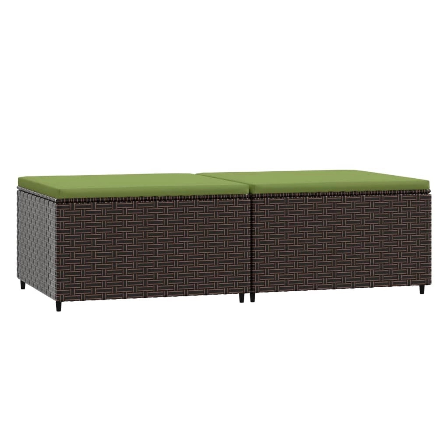 vidaXL Gartenhocker mit Kissen 2 Stk. Braun Poly Rattan günstig online kaufen