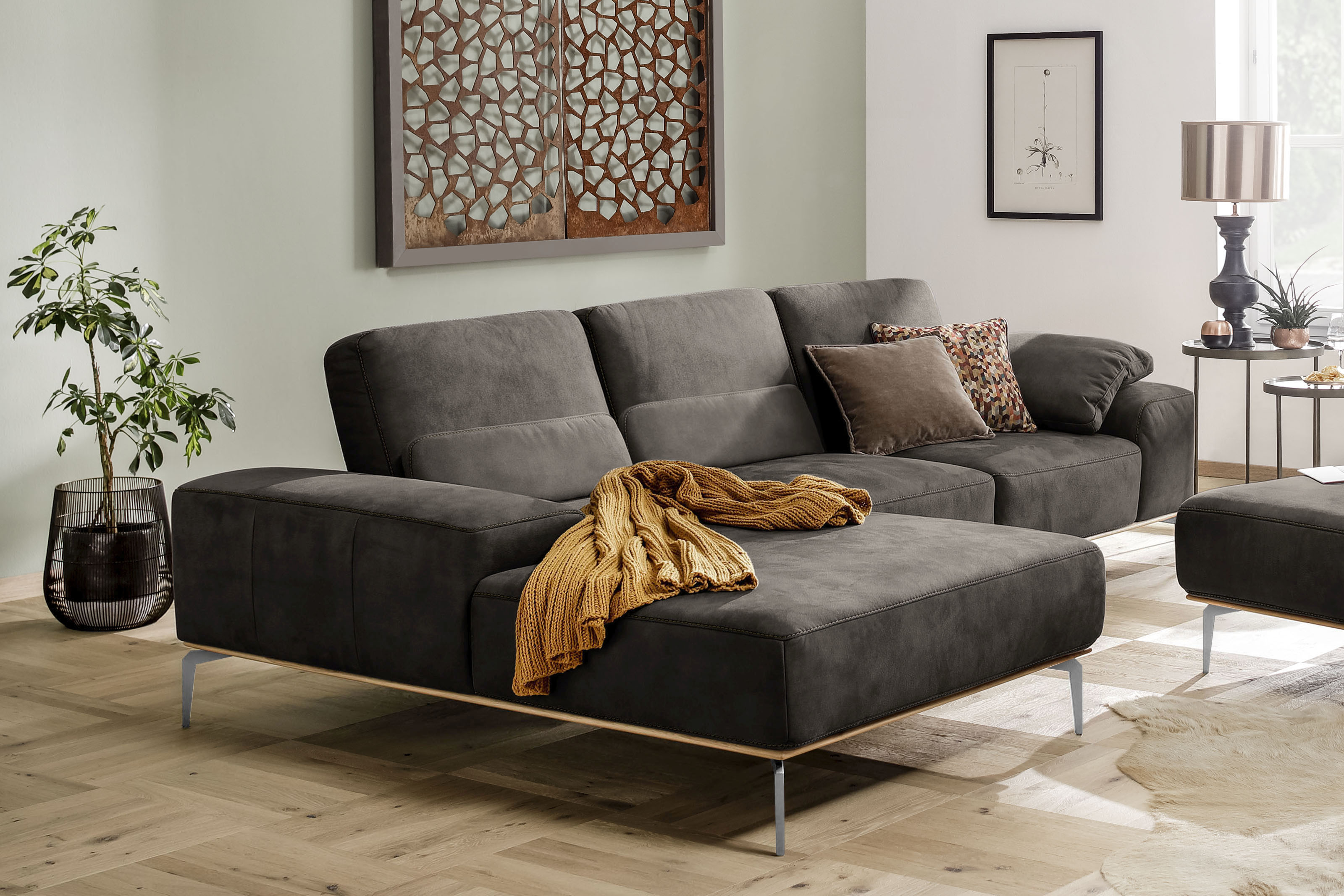 W.SCHILLIG Ecksofa "run, Designsofa, bequem, L-Form", mit elegantem Holzsoc günstig online kaufen