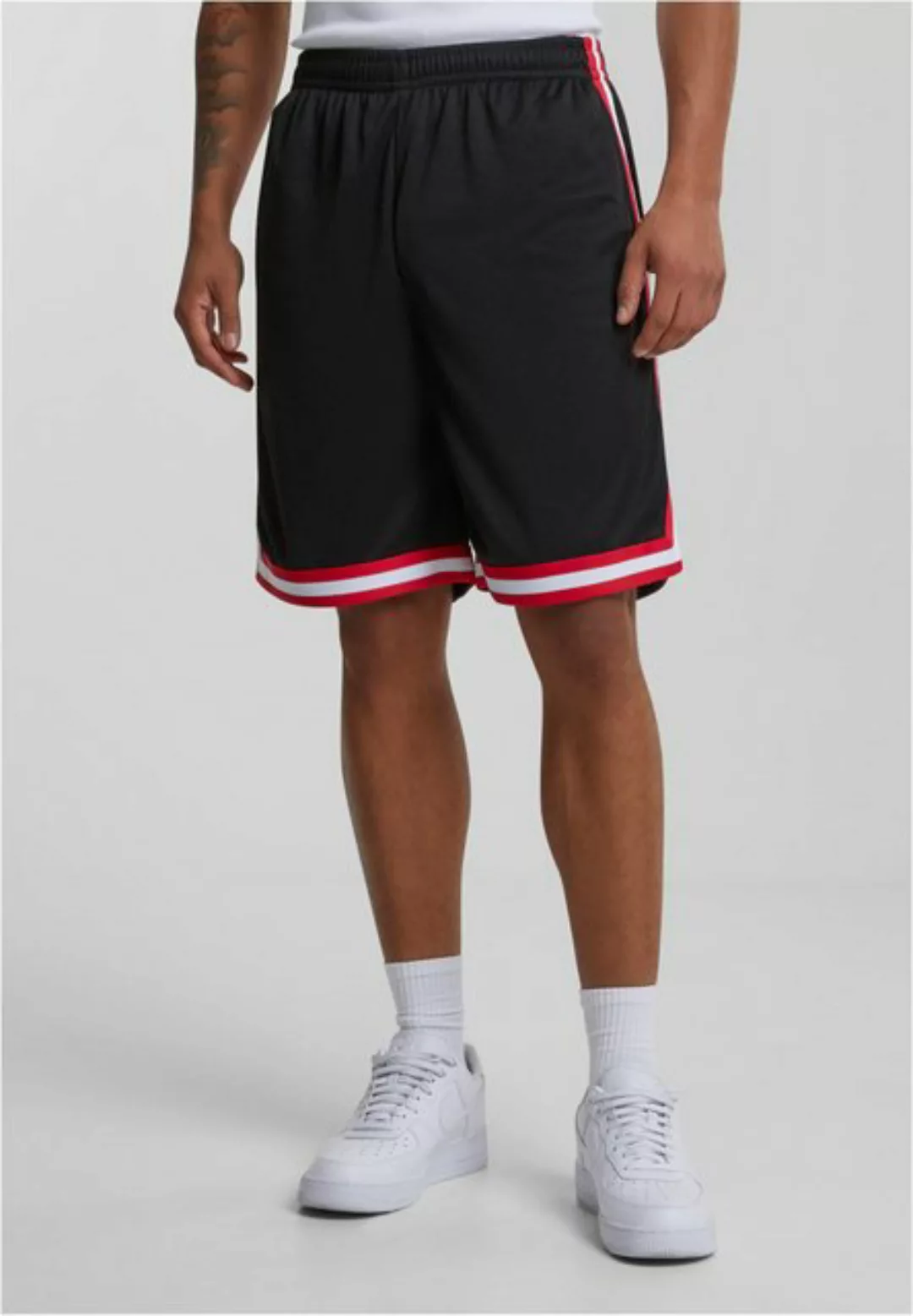 URBAN CLASSICS Shorts TB243 - Stripes Mesh Shorts blkredwht S günstig online kaufen