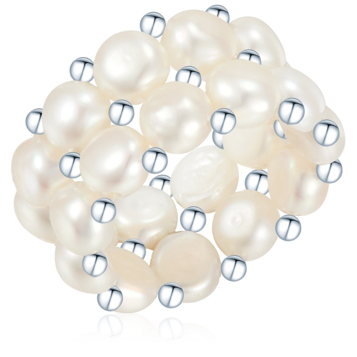 Valero Pearls Perlenring silber, aus Süßwasser-Zuchtperlen günstig online kaufen