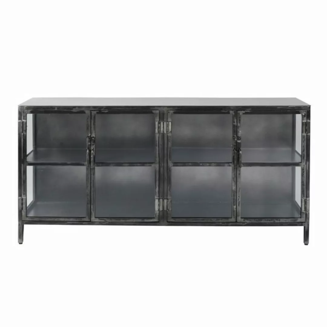 Vintagehaus Vitrine Industrial Sideboard Rift Gun Metall Glas 4türig Used-L günstig online kaufen