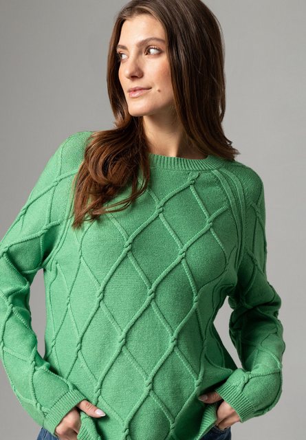 Pullover mit Rautenstruktur, soft warm green, Frühjahrs-Kollektion günstig online kaufen