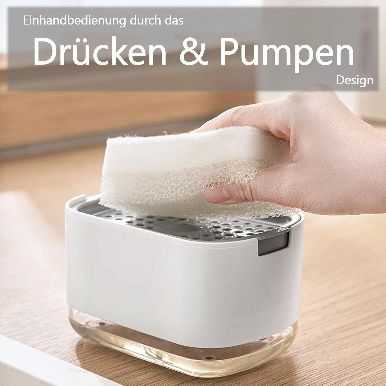 Creliv Seifenspender Dosierspender mit Schwammhalter, Einhand-Bedienung, günstig online kaufen
