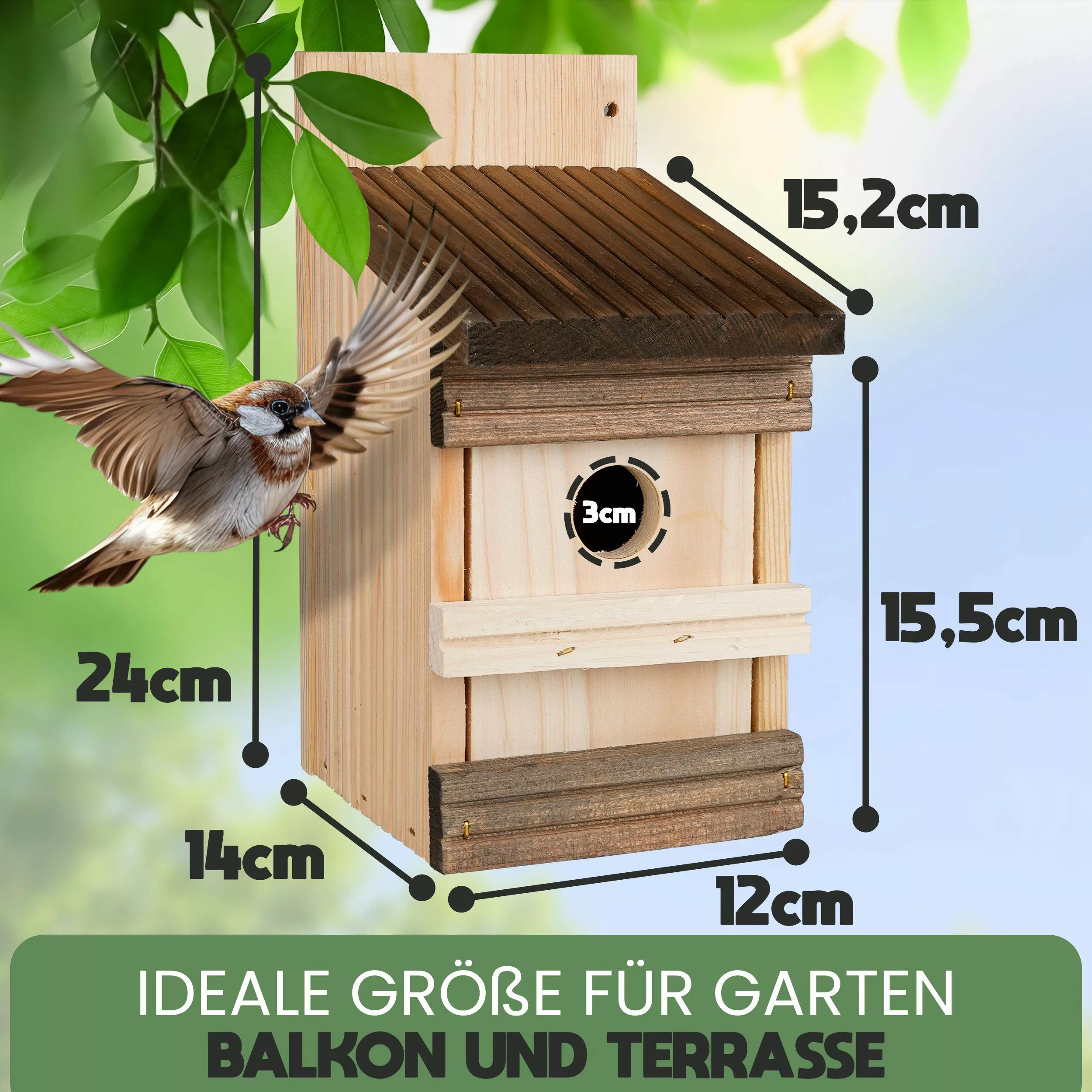 Oramics Nistkasten Holz Vogelhaus Nisthöhle Nisthaus günstig online kaufen