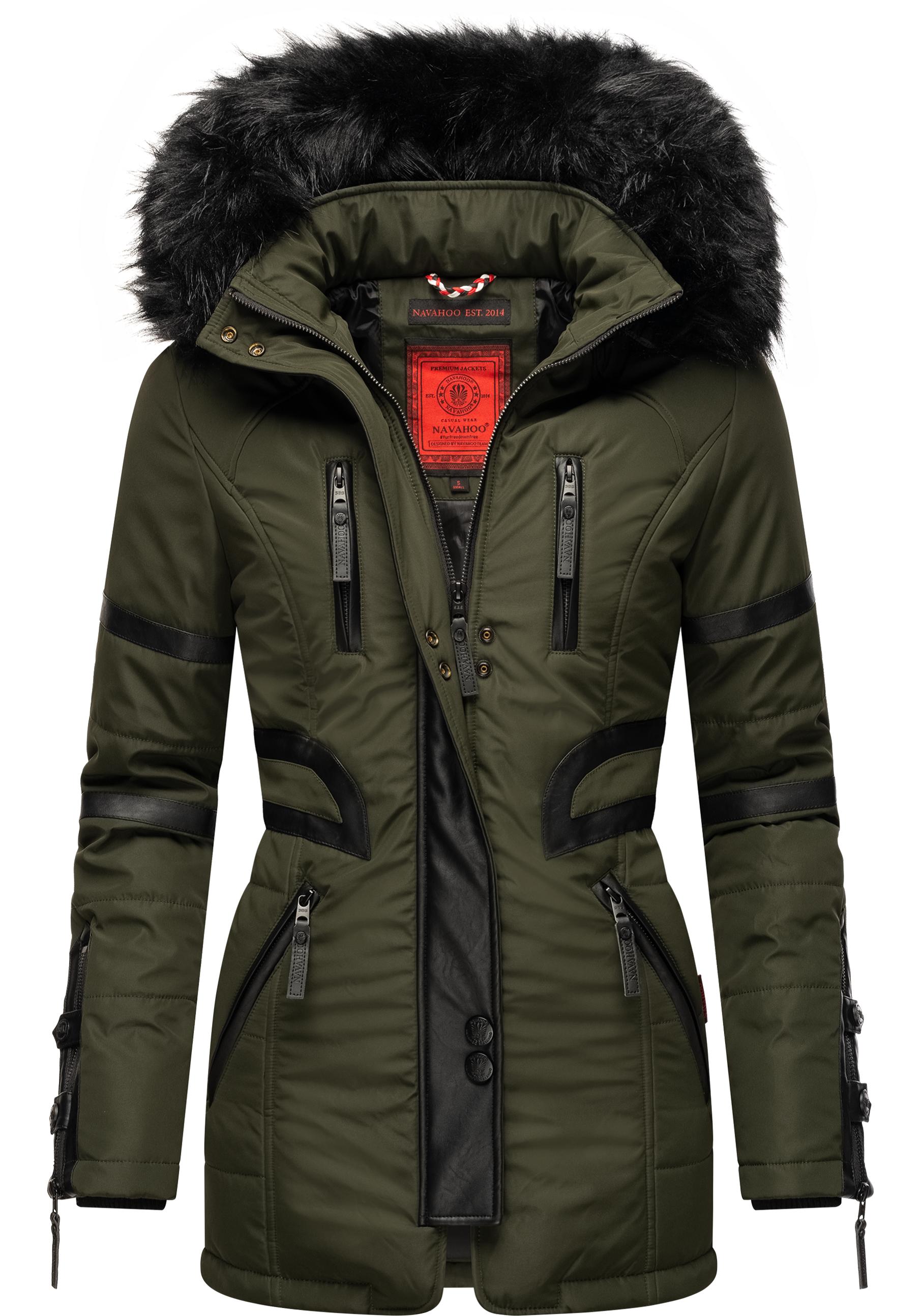 Navahoo Wintermantel "Moony", stylischer Damen Winter Jacke mit Kapuze günstig online kaufen