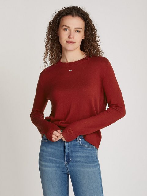 Tommy Jeans Strickpullover TJW ESSENTIAL CREW NECK SWEATER mit Logostickere günstig online kaufen