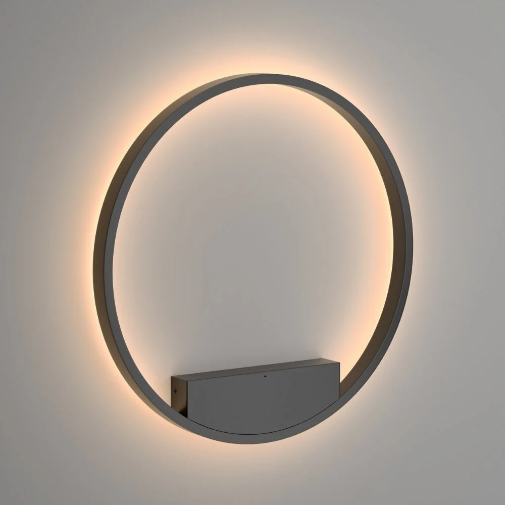 LED Wand- und Deckenleuchte Rim in Schwarz 37W 1800lm 600mm 3000K günstig online kaufen