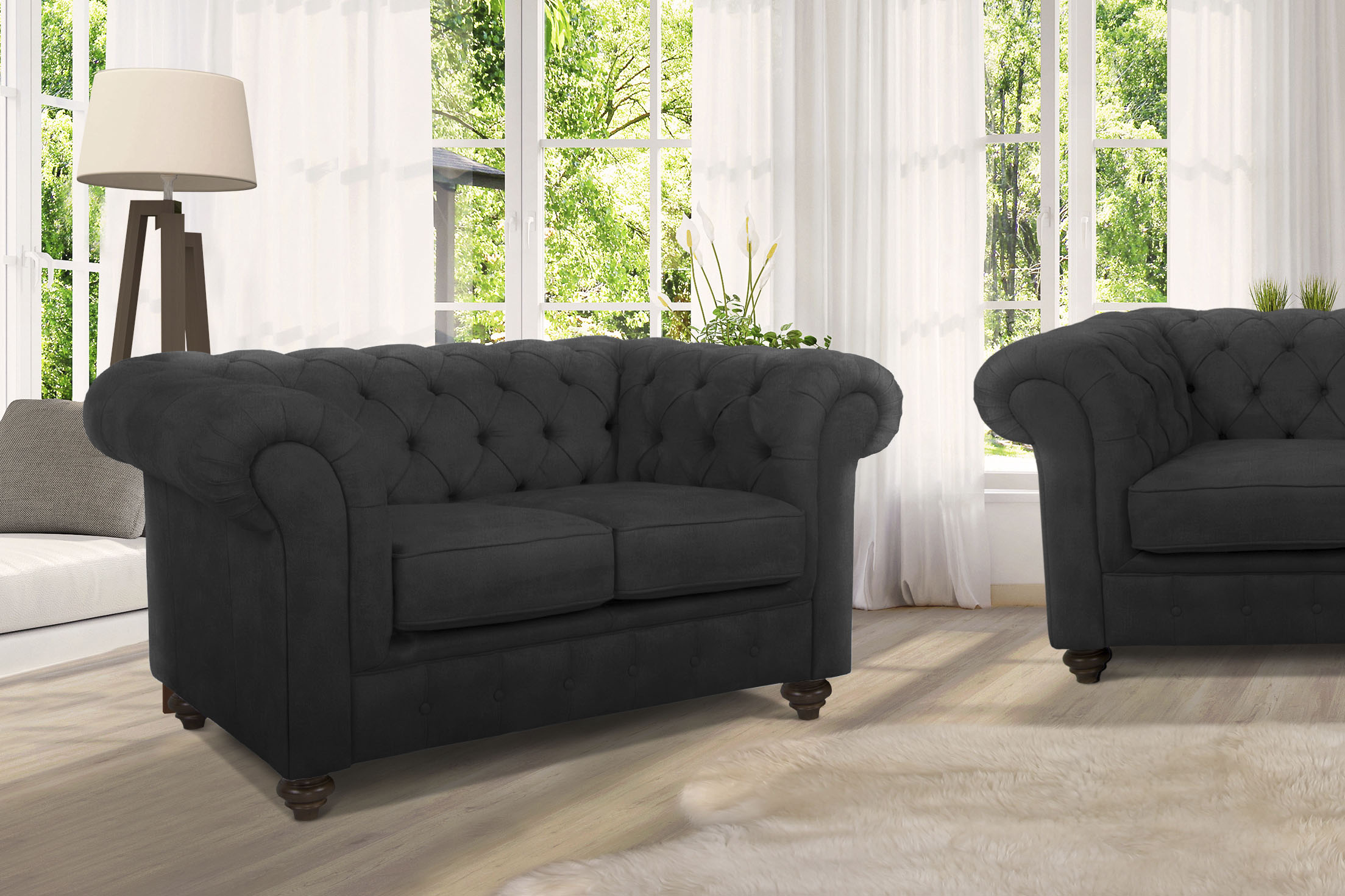 Home affaire Chesterfield-Sofa "Duc 2-Sitzer", hochwertige Knopfheftung im günstig online kaufen