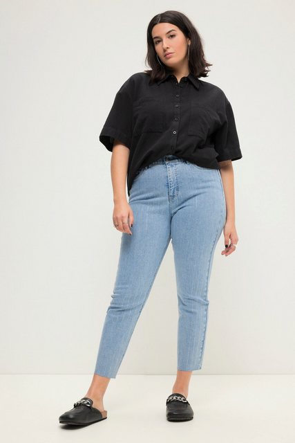 Studio Untold Funktionshose Mom-Jeans HighWaist Glitzerstreifen 5-Pocket günstig online kaufen