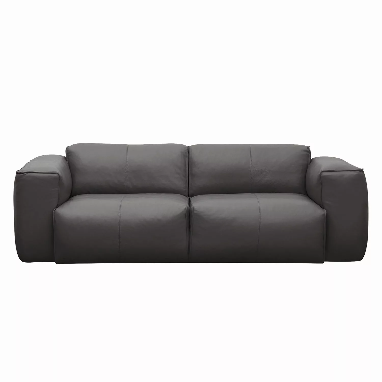 home24 Studio Copenhagen Sofa Hudson 2-Sitzer Dunkelbraun Echtleder 228x71x günstig online kaufen