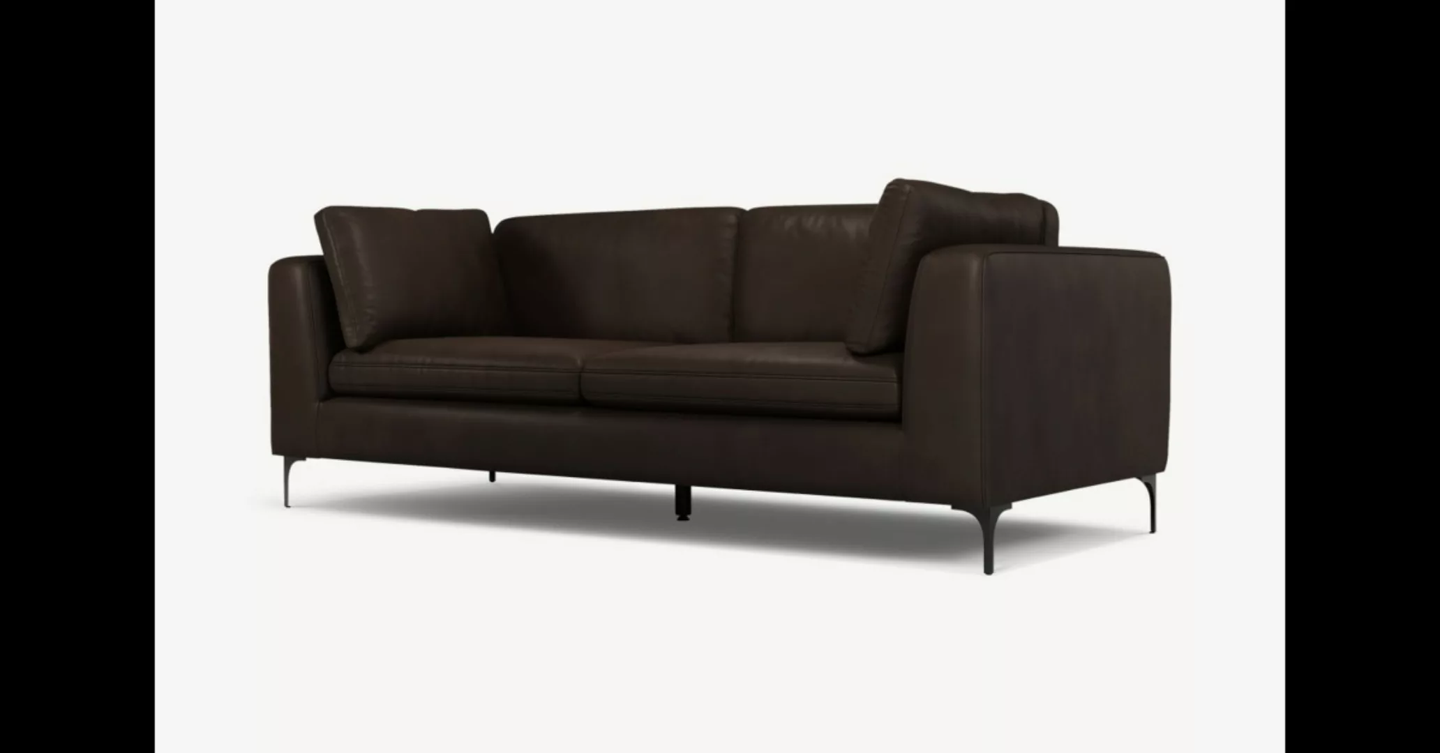 Monterosso 3-Sitzer Sofa, Leder in Dunkelbraun und Schwarz - MADE.com günstig online kaufen