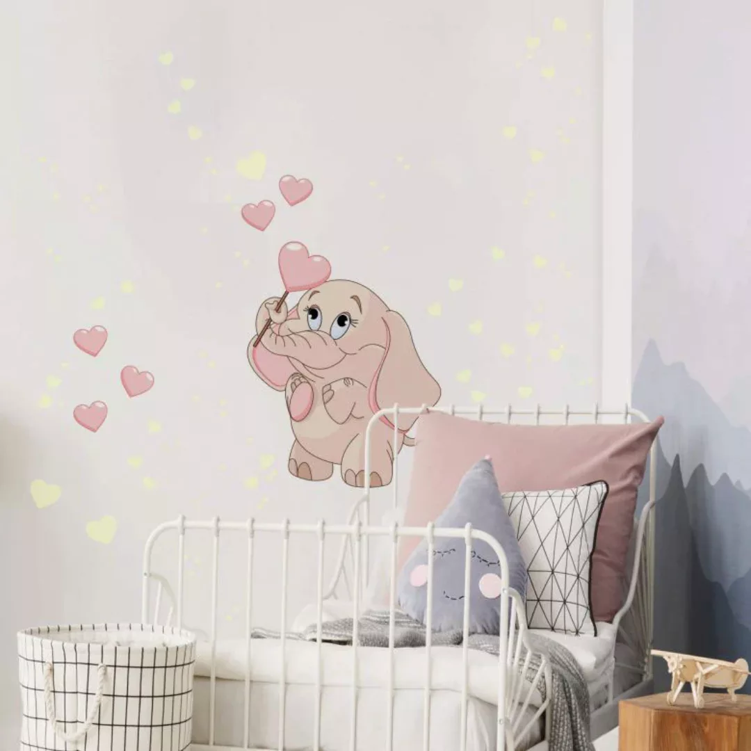 Wall-Art Wandtattoo "Elefantenbaby Leuchtsticker", (1 St.) günstig online kaufen