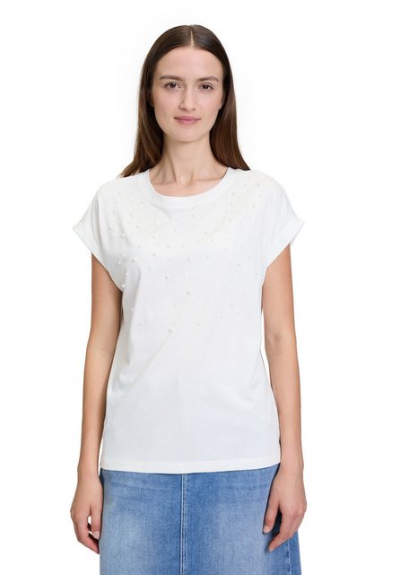 Betty&Co Kurzarmshirt Betty & Co Casual-Shirt mit Perlen (1-tlg) Perlen günstig online kaufen