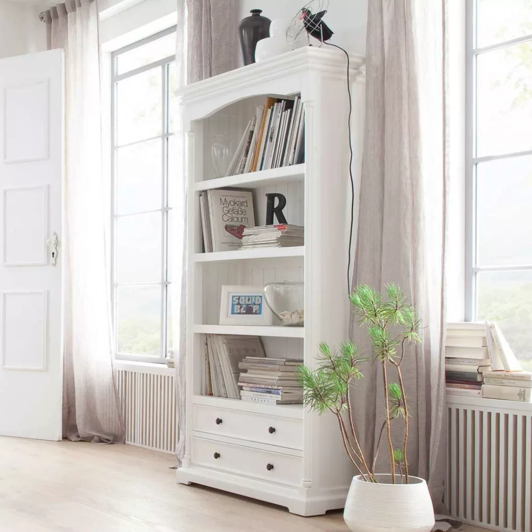 Landhaus Bücherregal in Weiß 100 cm breit günstig online kaufen