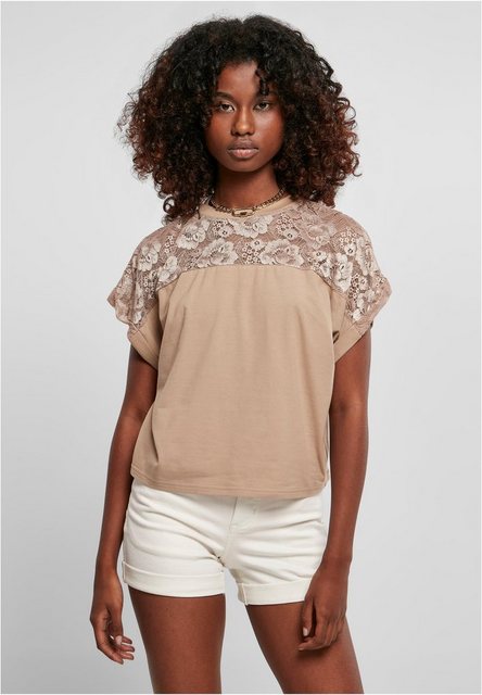 URBAN CLASSICS Kurzarmshirt Damen Ladies Oversized Lace Tee (1-tlg) günstig online kaufen