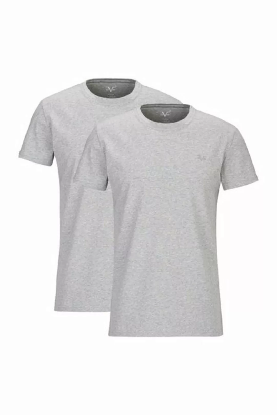 19V69 Italia by Versace T-Shirt Leonardo Rundhals Grau/Grau 2er-Pack (2er-P günstig online kaufen