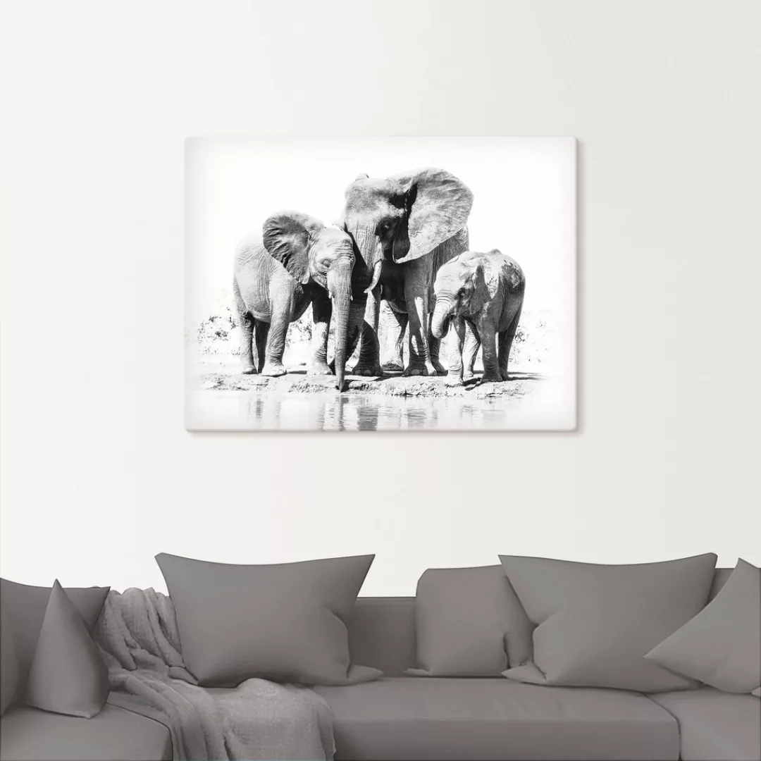 Artland Wandbild "Elefantenmutter mit Kindern", Elefanten Bilder, (1 St.), günstig online kaufen