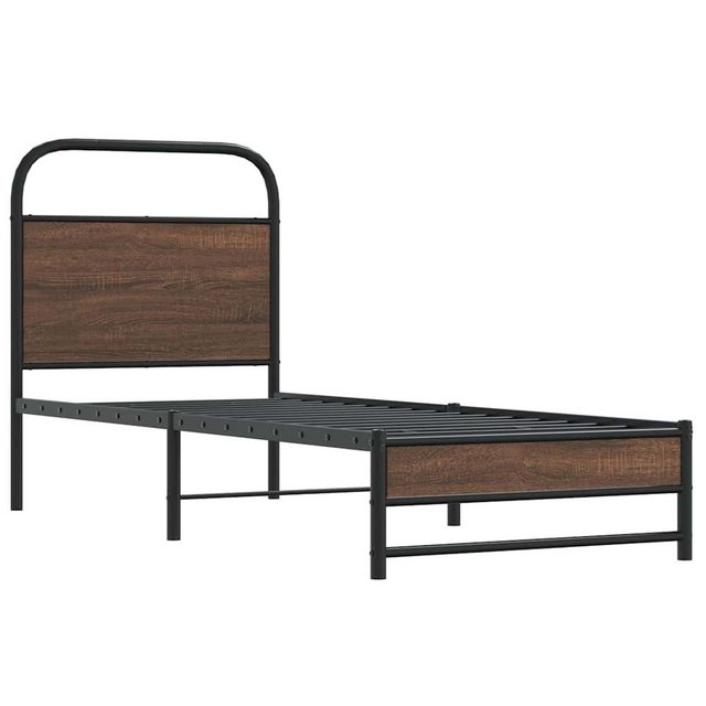 vidaXL Bett Bettgestell ohne Matratze 75x190 cm Braun Eichen-Optik günstig online kaufen