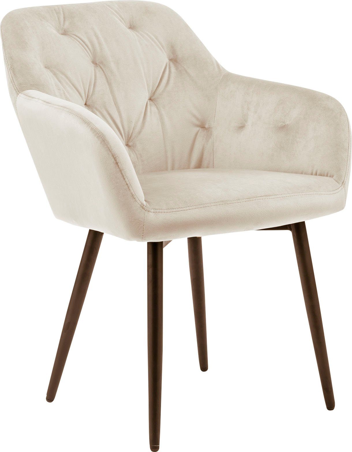 SalesFever Esszimmerstuhl, Samtvelours, Stilvoll mit eleganter Knopfheftung günstig online kaufen