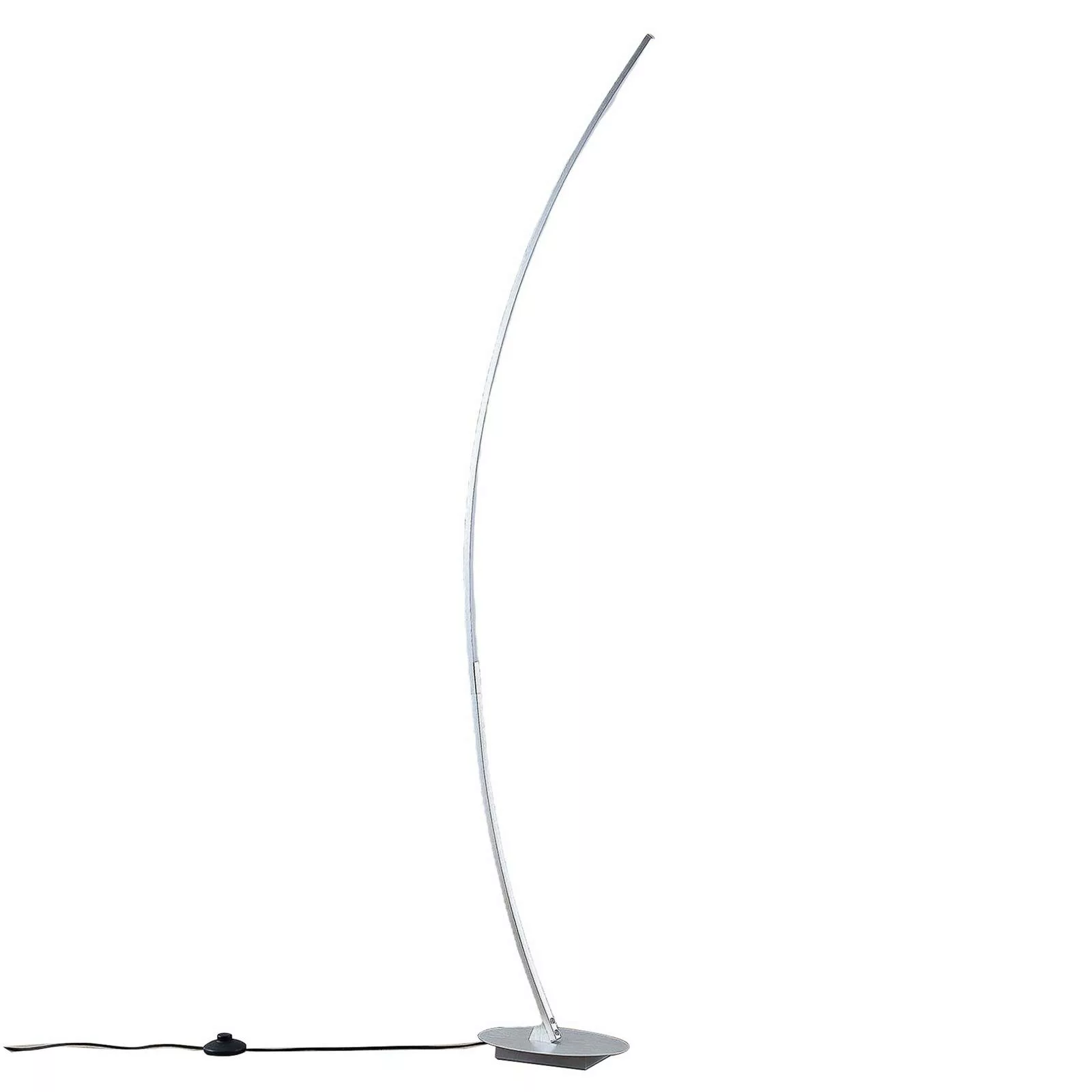 LED-Bogenstehleuchte Nalevi, silber gebürstet günstig online kaufen