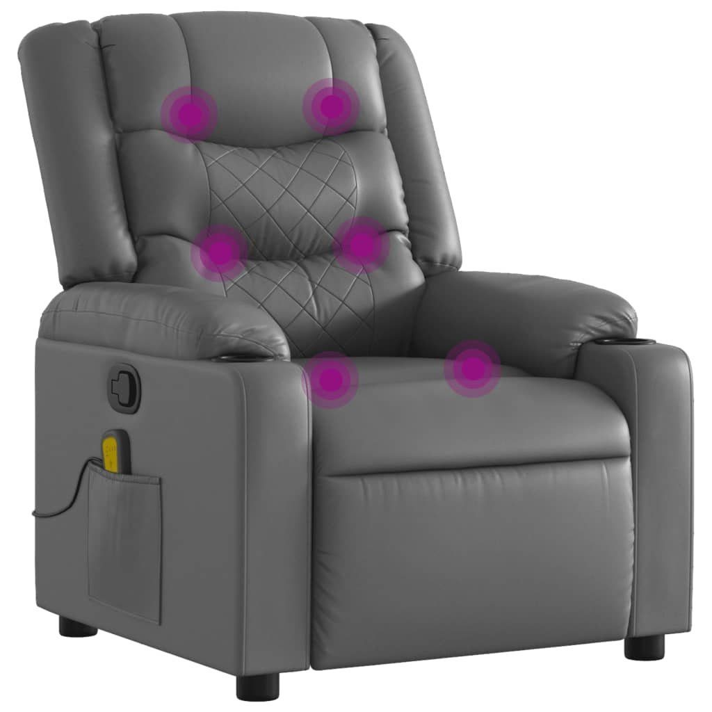 vidaXL Sessel Massagesessel Grau Kunstleder (1-St) günstig online kaufen