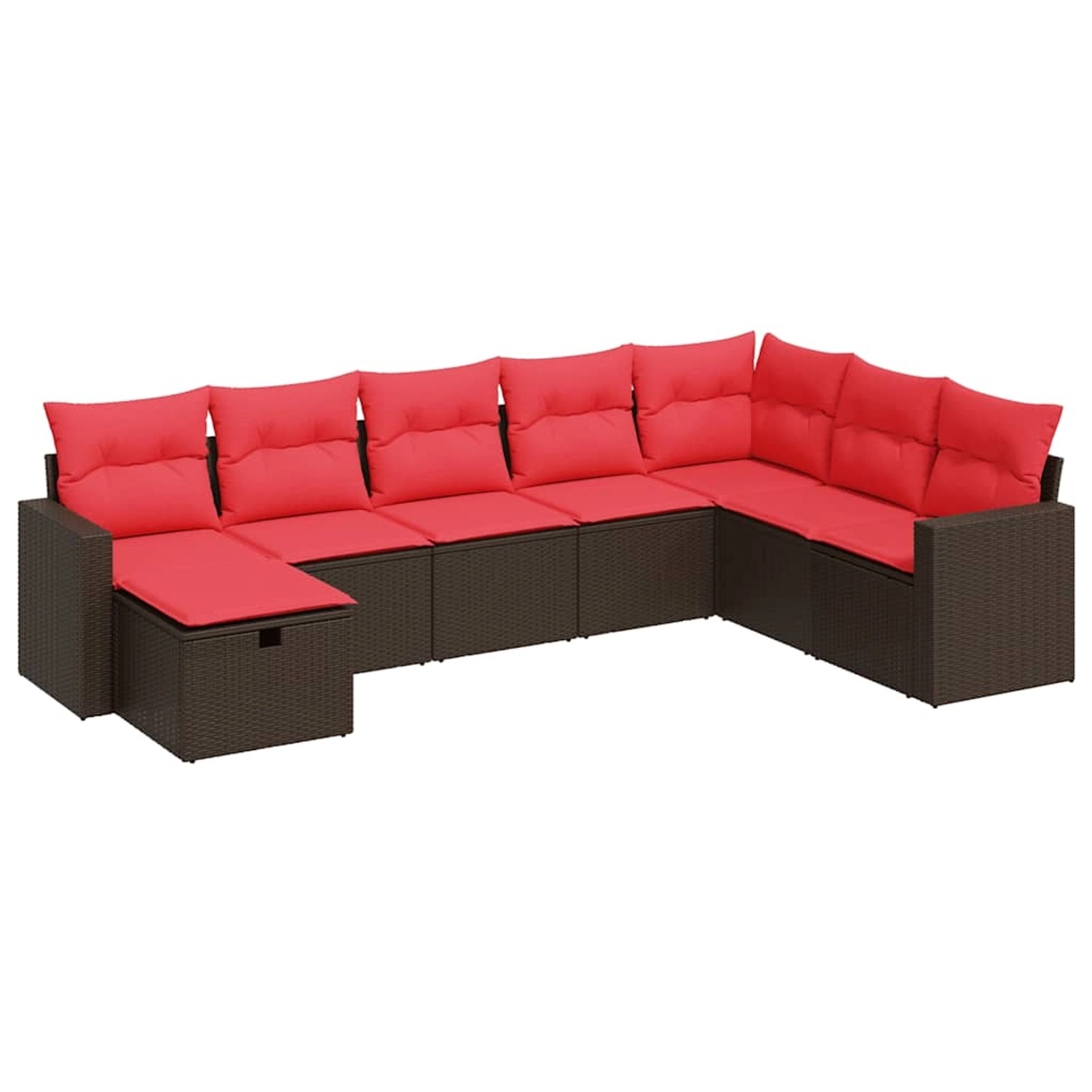 vidaXL 8-Tlg Garten-Sofagarnitur mit Kissen Braun Poly Rattan 3325440 günstig online kaufen