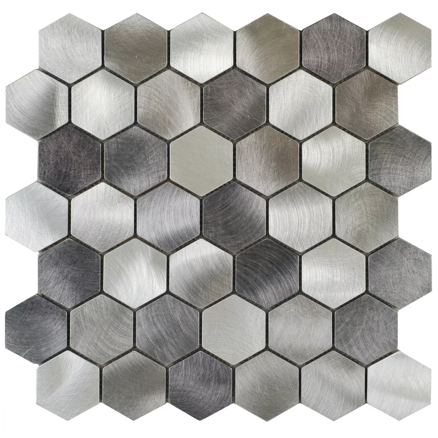 Mosaik Aluminium Silver Hexagon 30 cm x 30 cm günstig online kaufen