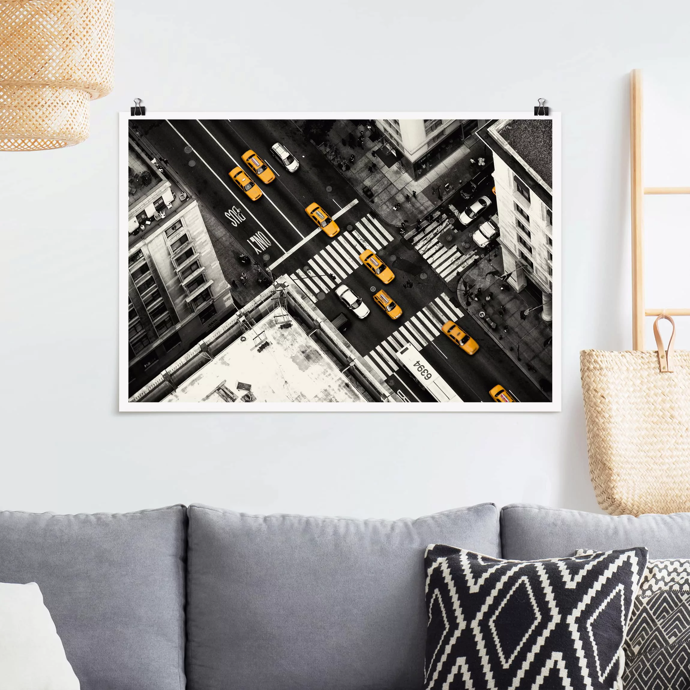 Poster Architektur & Skyline - Querformat New York City Cabs günstig online kaufen