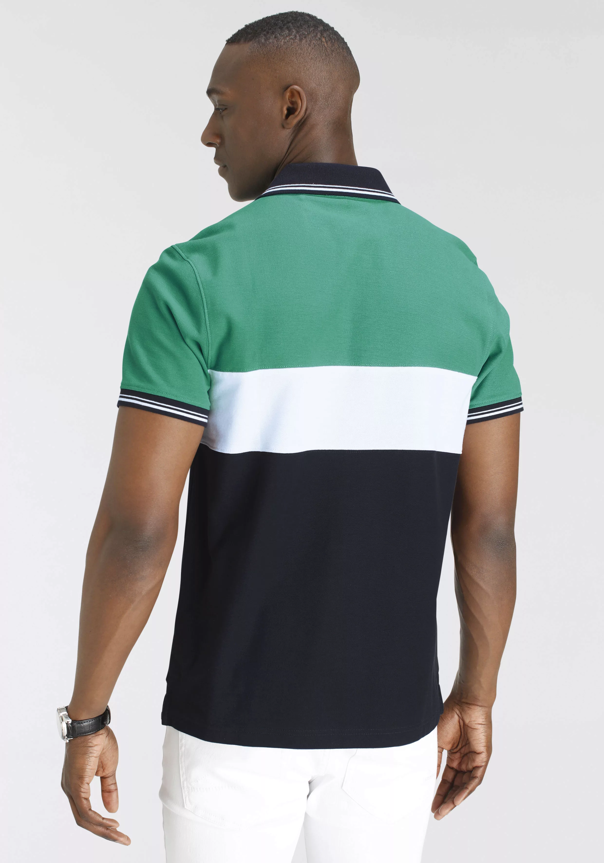 DELMAO Poloshirt, Kurzarm, Regular Fit, mit Colorblocking-Design günstig online kaufen