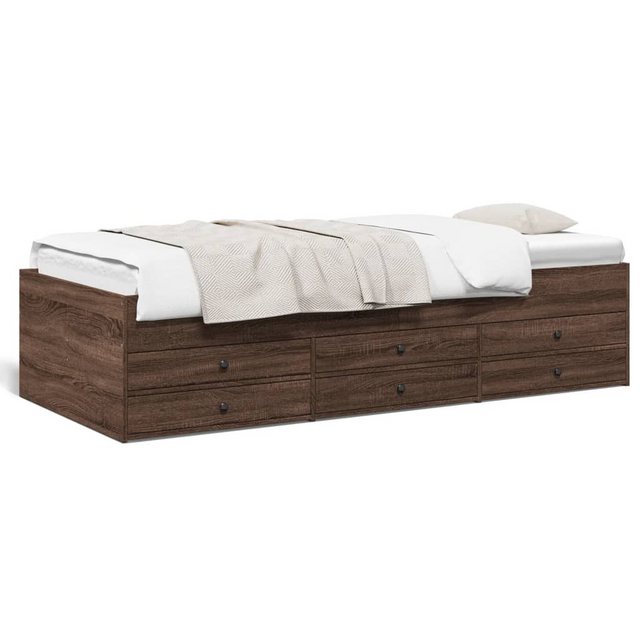 vidaXL Bett Tagesbett Schubladen Braun Eiche-Optik 100x200 cm Holzwerkstoff günstig online kaufen