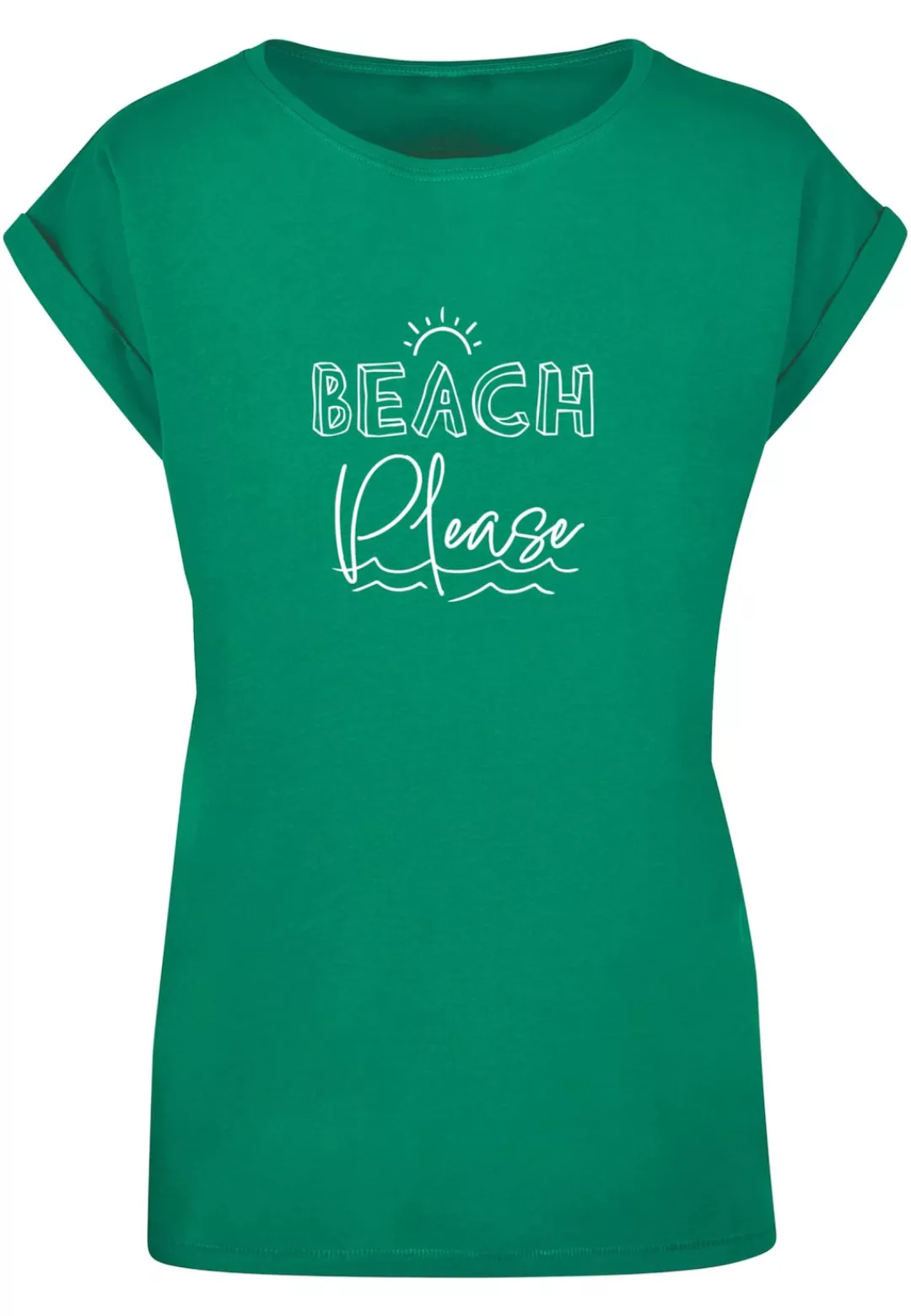 Merchcode T-Shirt "Merchcode Damen Ladies Beach Please Extended Shoulder Te günstig online kaufen