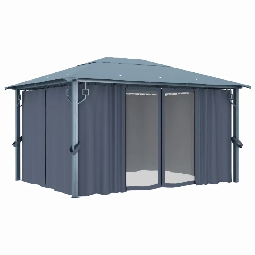 Pavillon Mit Vorhängen 400ãâ300 Cm Anthrazit Aluminium günstig online kaufen