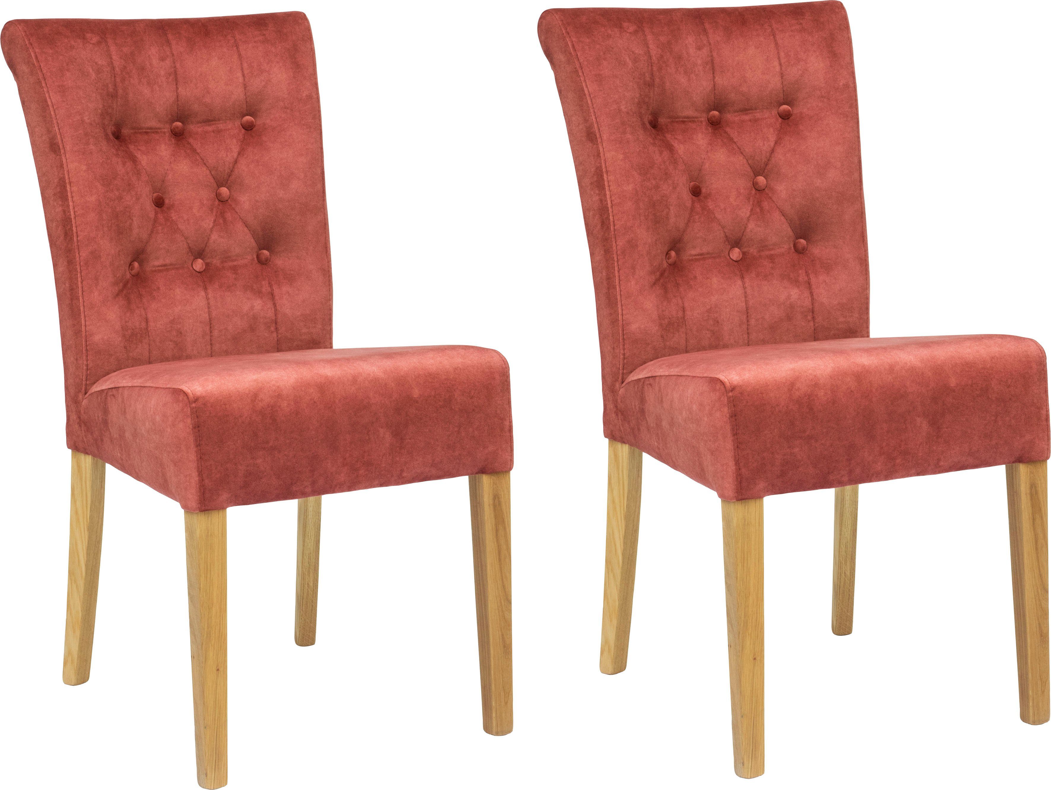 Home affaire Polsterstuhl "Queen", (Set), 2 St., Samtvelours, Esszimmerstuh günstig online kaufen