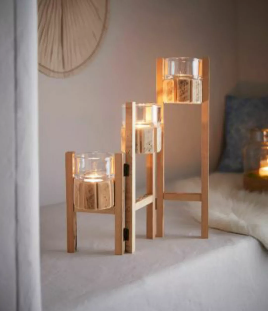 HOME Living Kerzenhalter Paravent Kerzenständer natur günstig online kaufen