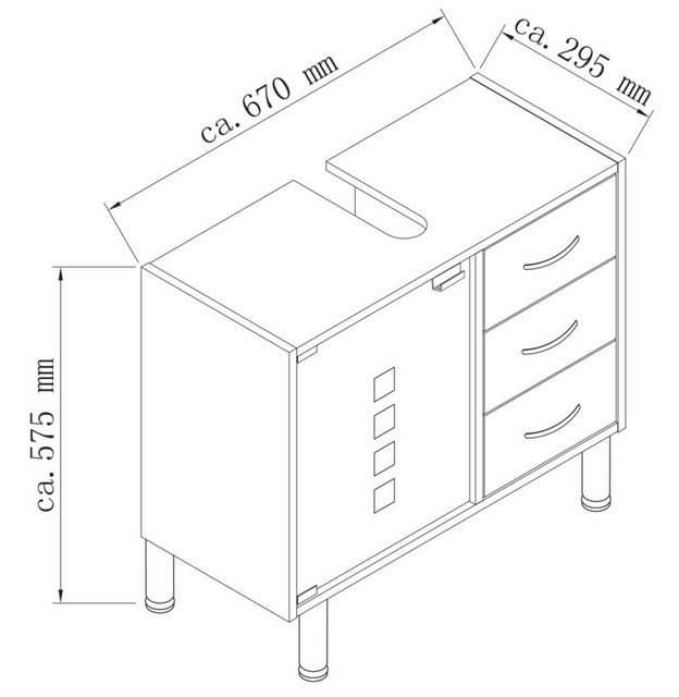 VCM Waschbeckenunterschrank Holz Badmöbel Badunterschrank Darola Schublade günstig online kaufen