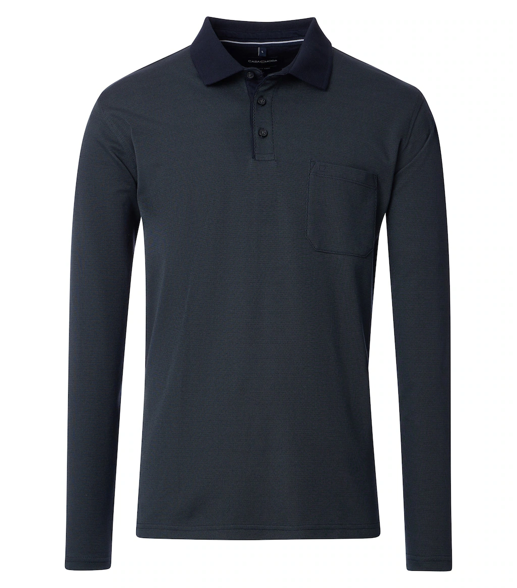 CASAMODA Langarm-Poloshirt "CASAMODA Polo-Shirt Langarm gestreift" günstig online kaufen