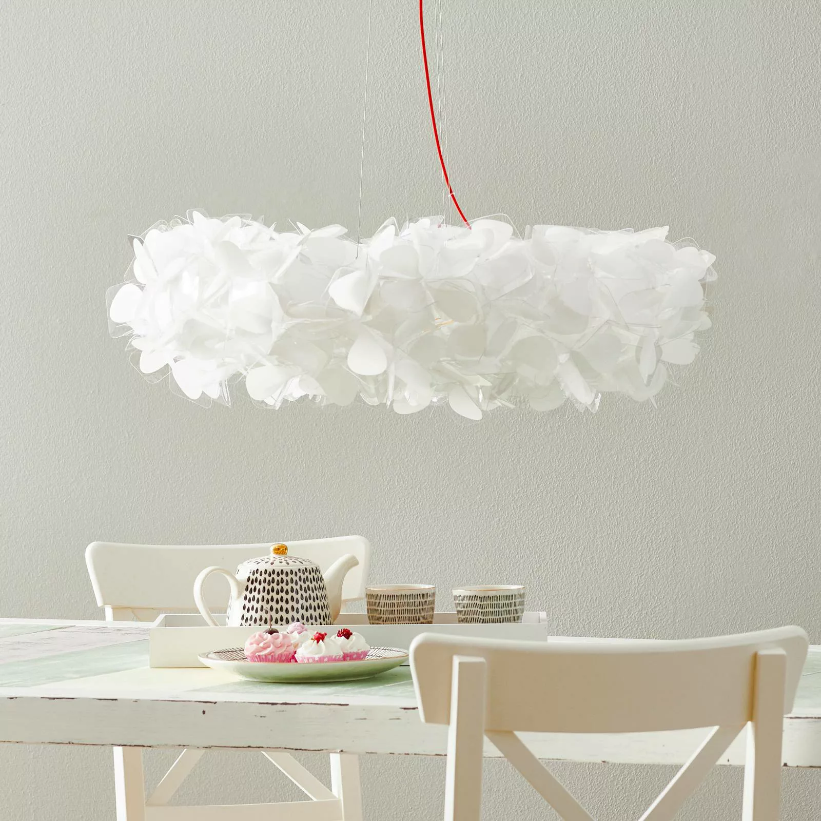 Slamp Hängeleuchte Clizia Mama Non Mama, Ø78cm, weiß/rot günstig online kaufen