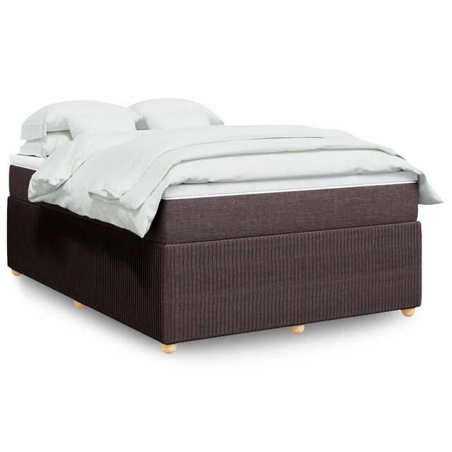 vidaXL Boxspringbett, Boxspringbett mit Matratze Dunkelbraun 140x200 cm Sto günstig online kaufen