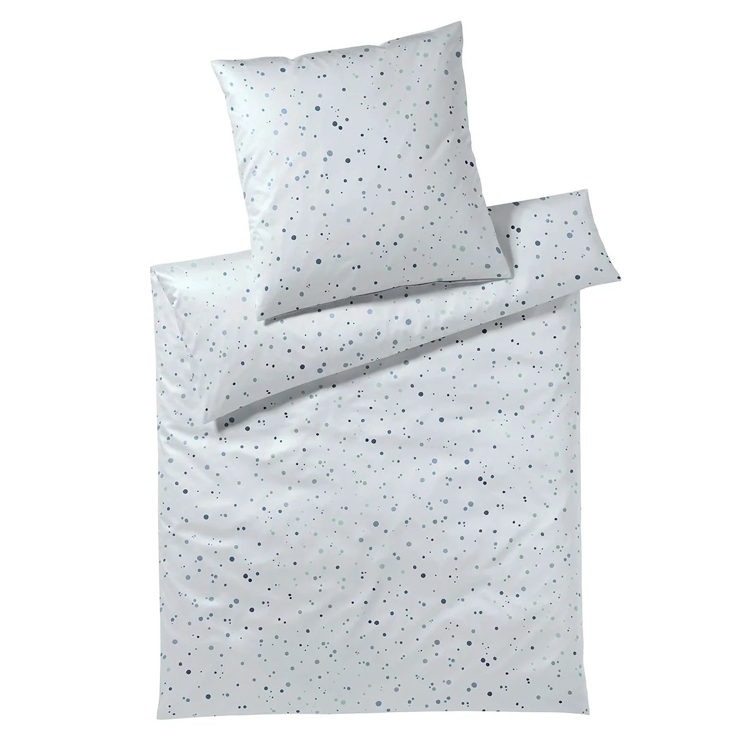 Elegante Interlock Jersey Bettwäsche Sprinkle 3556-4 Blau Weiß 135x200 günstig online kaufen