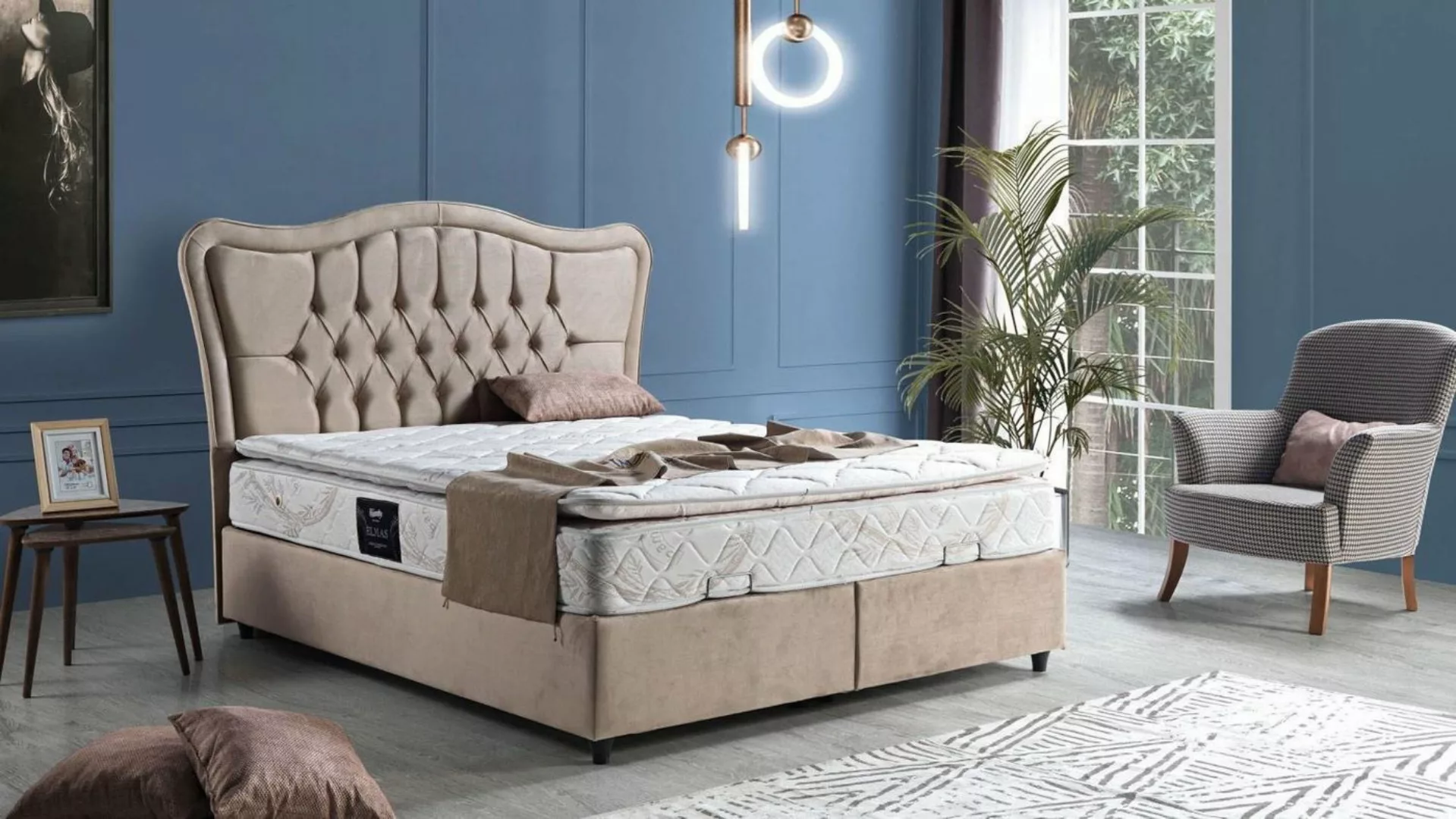 JVmoebel Bett Bett Design Betten Luxus Polster Schlafzimmer Möbel Modern Be günstig online kaufen